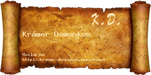 Krámer Domonkos névjegykártya